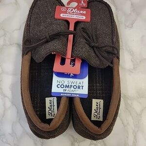 Dluxe by Dearfoams - Large (US 11-12) Brown Men Brown Slip-On Loafers NWT